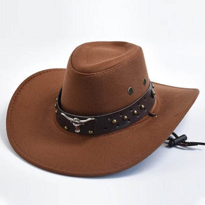 Retro Artificial Suede Cowboy Hat - Adjustable Sunshade for Outdoor Style - Buy Center