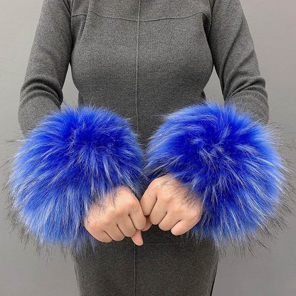 Imitation Rabbit Hair Wristband Cuffs - Cozy & Stylish Winter Accessory - Buy Center