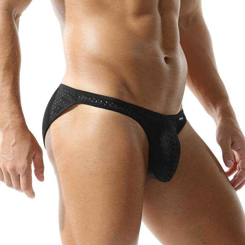 Solid Color Men's Briefs - Breathable Polyester Low Waist Underwear
