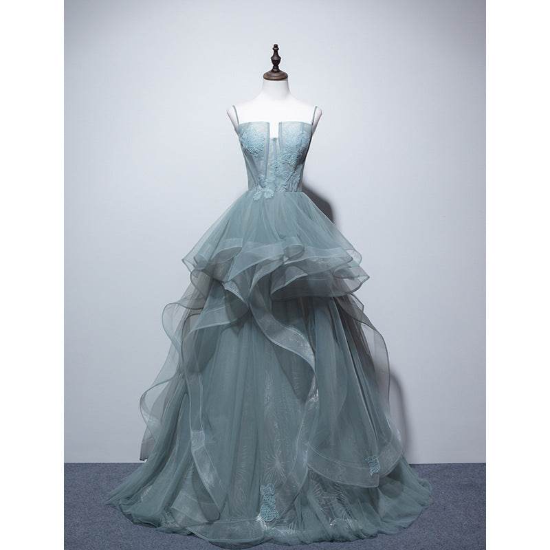 Buycenter Grey Green Suspender Bra Evening Dress - Elegant for Women - Buy Center