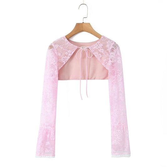 Buycenter Lace Blouse & Suspender Skirt Set - Elegant Two-Piece for Women - Buy Center