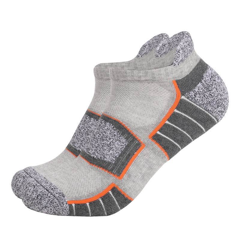 Two Wolves Low-Cut Combed Cotton Socks - Non-Slip Thick Towel Design - Buy Center