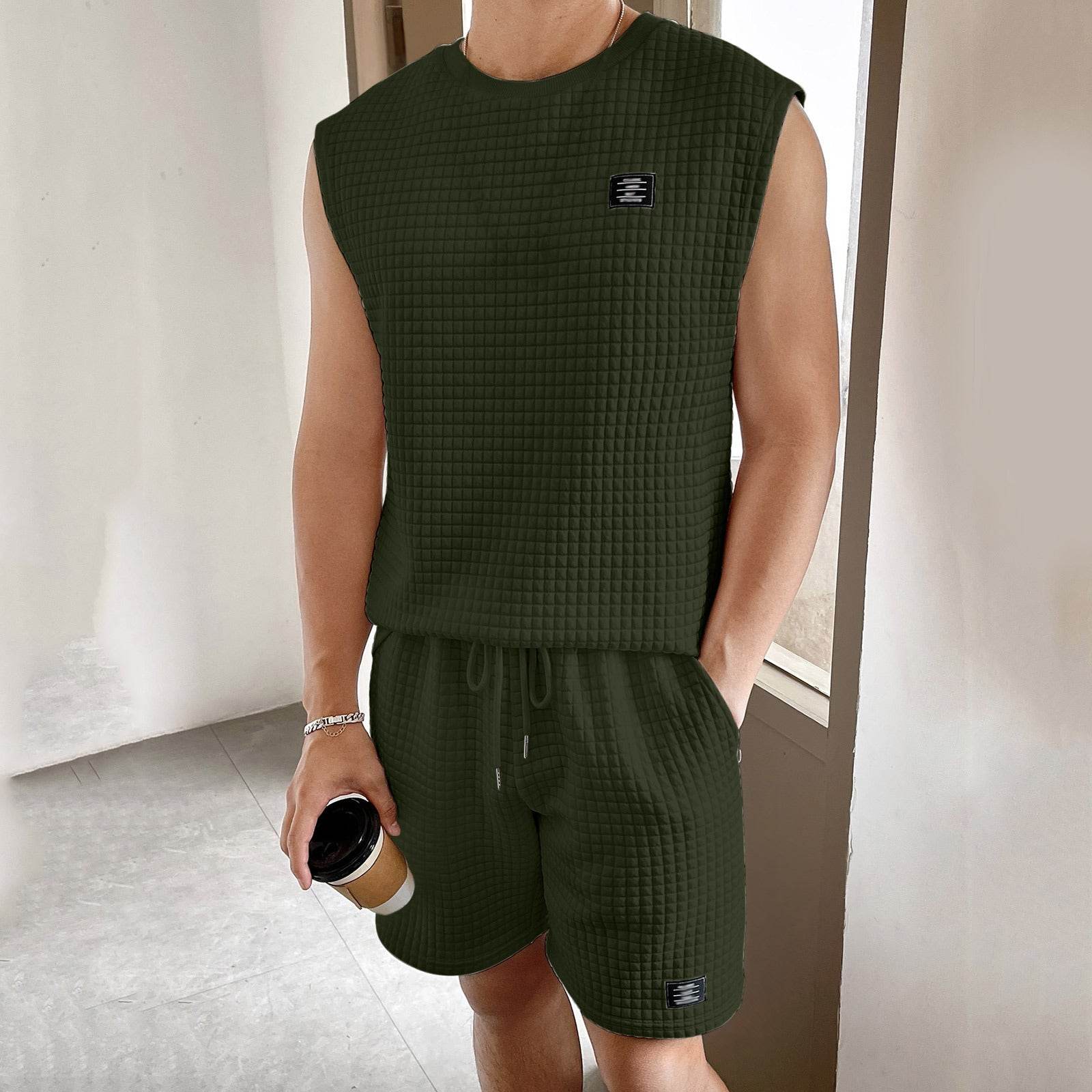 Buycenter Men's Sport Suit Set - Sleeveless Tank Top & Shorts Combo - Buy Center
