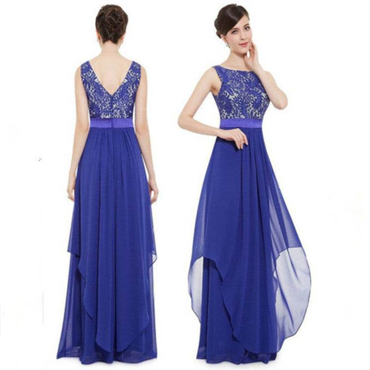 Lace Spliced Chiffon Dress - Stylish Cocktail Dress for Every Occasion - Buy Center