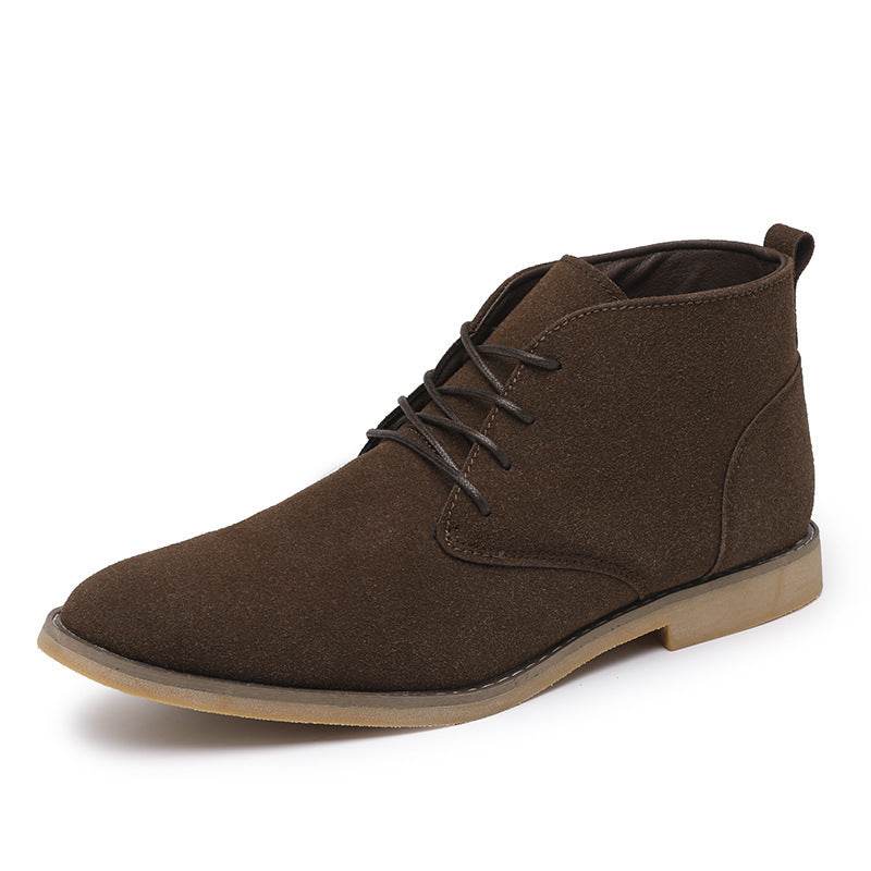 Retro British Men's Business Boots - Stylish PU Leather High Tops - Buy Center