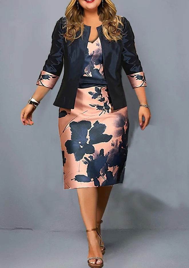 Buycenter Two-Piece Women's Jumpsuit - Three-Quarter Sleeve & Large Size - Buy Center