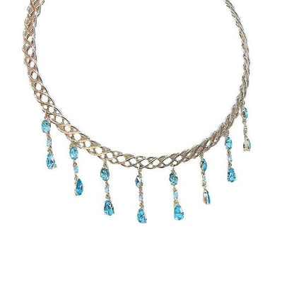 Blue Water Drop Zircon Collar - Elegant Women's Body Jewelry 2025 - Buy Center