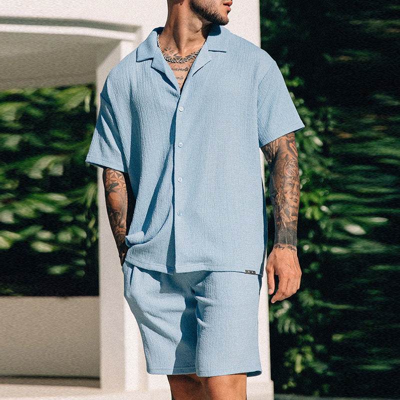 Buycenter Men's Summer T-shirt & Shorts Set - Comfortable Short Sleeve Style - Buy Center