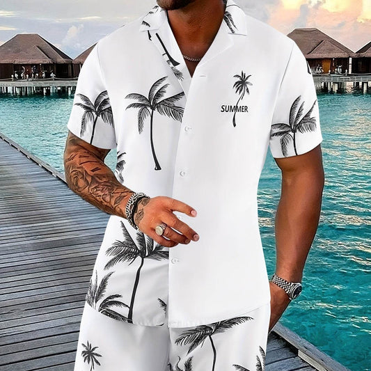 Coconut Tree 3D Printed Suit - Men’s Trendy Summer Casual Outfit - Buy Center