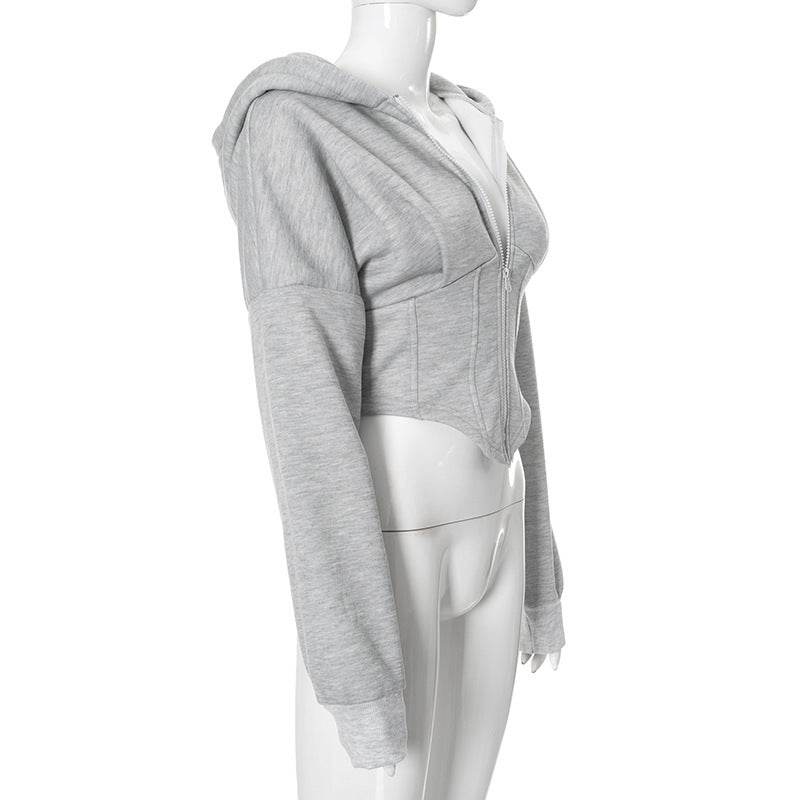 Y2K Zipper Hoodie Cardigan - Trendy Slim-Fit Women’s Corset Jacket - Buy Center