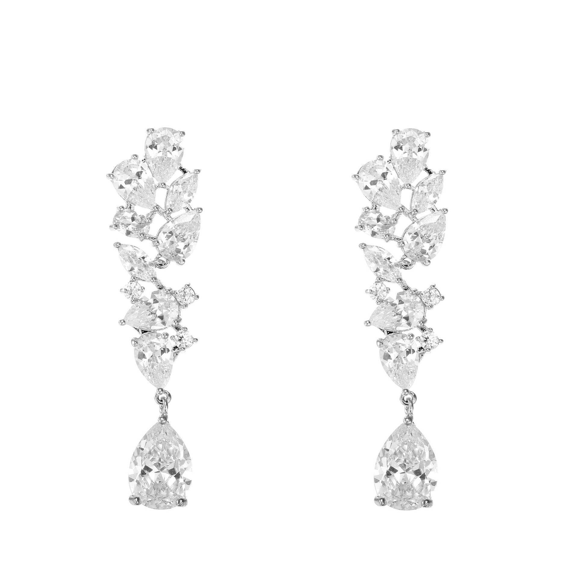 Buycenter Bridal Zircon Necklace & Earrings Set - Love Heart Design - Buy Center