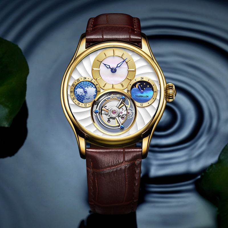 Buycenter Hollow Automatic Men's Mechanical Watch - Elegant Sapphire Dial - Buy Center