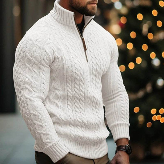 Buycenter Men's Half Zipper Knitwear Coat - Trendy Thickened Pullover - Buy Center