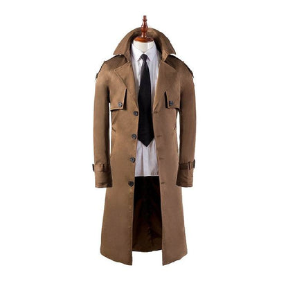 Buycenter Men's Slim Trench Coat - Stylish Over-the-Knee Fashionwear - Buy Center