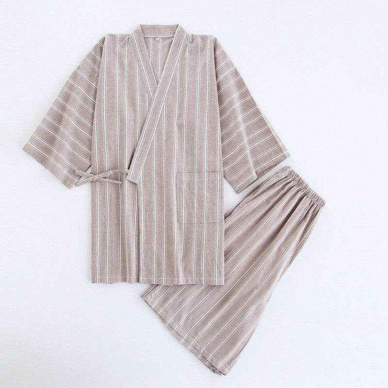 Washed Cotton Thin Striped Pajamas - Comfortable Sleepwear Set For All