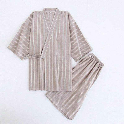 Washed Cotton Thin Striped Pajamas - Comfortable Sleepwear Set For All