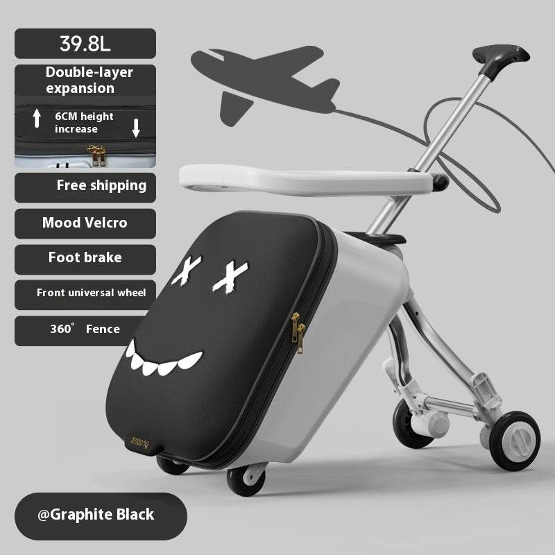 Children's Riding Trolley Case - Mustard Green & Light Yellow Luggage - Buy Center