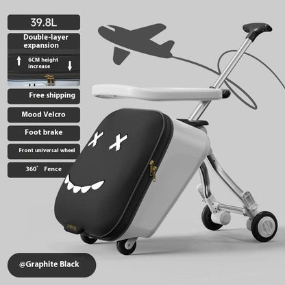 Children's Riding Trolley Case - Mustard Green & Light Yellow Luggage - Buy Center