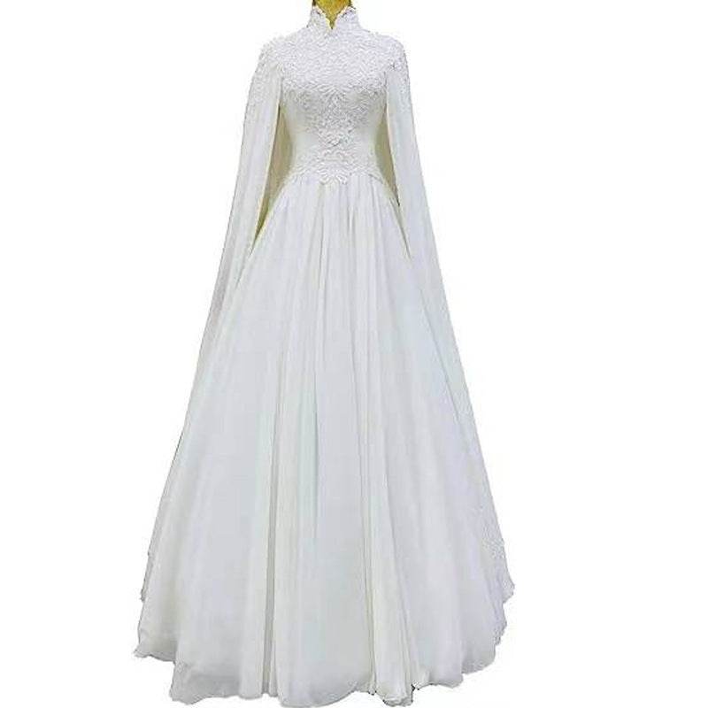 Elegant Ivory Lace Slim Long Sleeve Fishtail Wedding Dress - 2025 Trend - Buy Center