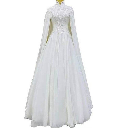 Elegant Ivory Lace Slim Long Sleeve Fishtail Wedding Dress - 2025 Trend - Buy Center