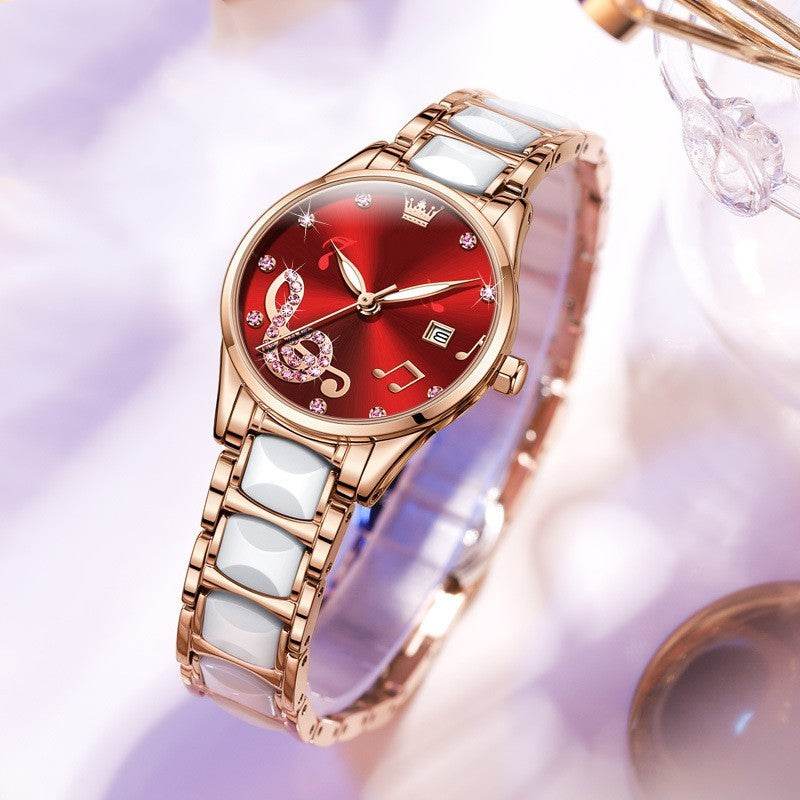 Buycenter Women's Quartz Watch - Diamond Inlaid, 30M Waterproof Design - Buy Center
