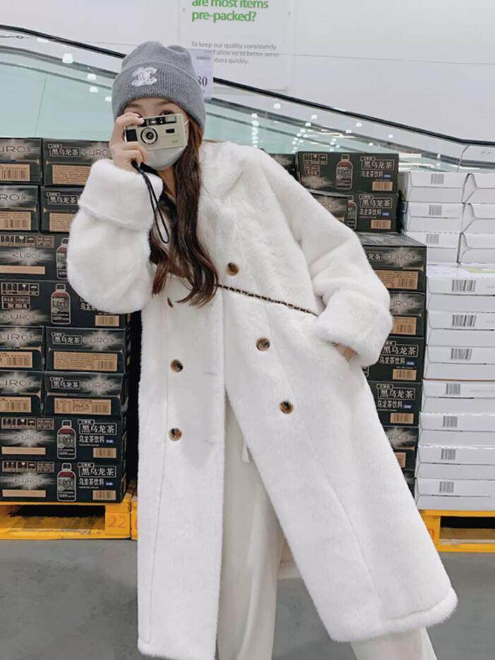 Stylish Long Thickened Artificial Mink Fur Overcoat - Winter Fashion Essential - Buy Center