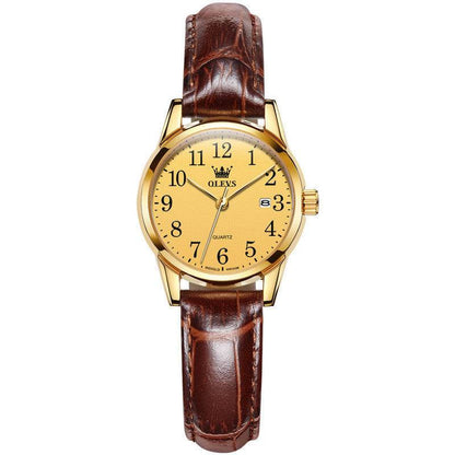 Stylish Waterproof Quartz Sports Watch for Men - Brown Leather Design - Buy Center