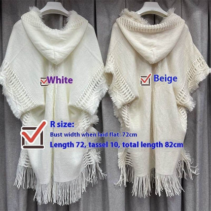 Plus Size Hooded Pullover Sweater - Batwing Tassel Design for Winter - Buy Center