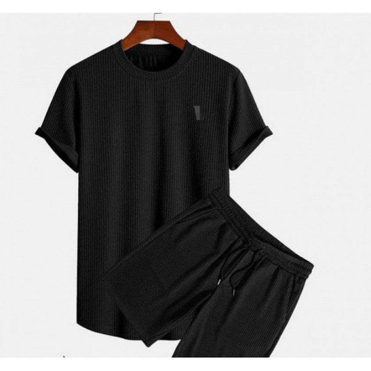 Buycenter Men's Stylish Short Sleeve Sports Suit - Trendy Pajama Set - Buy Center