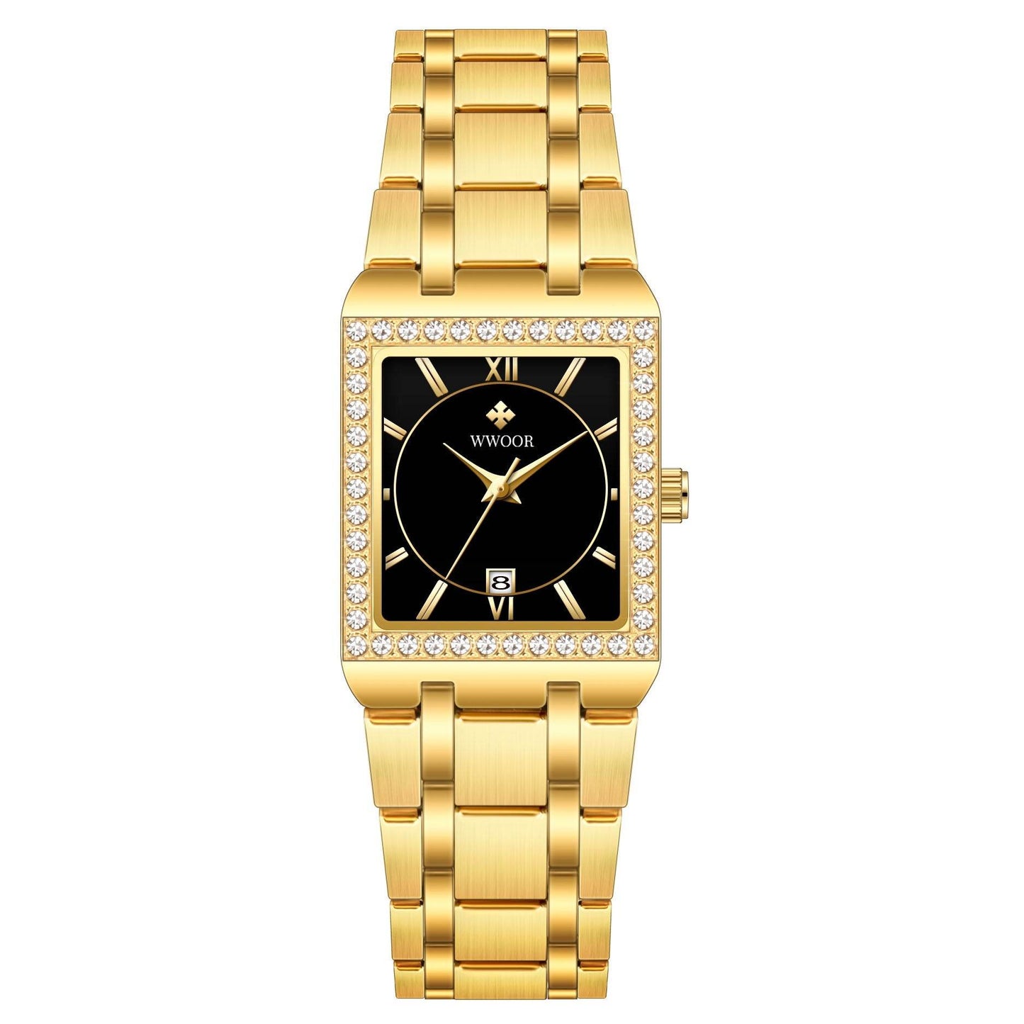Grip Love Square Steel Band Watch - Waterproof Quartz Stylish for Women - Buy Center