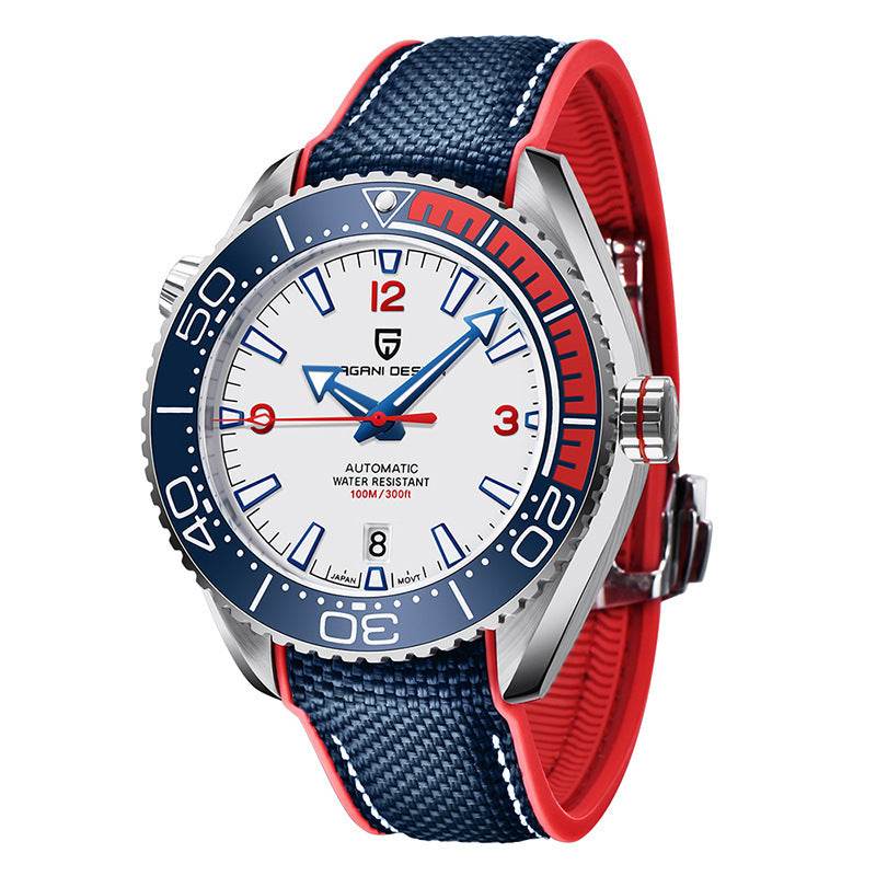 Stylish Men's Mechanical Watch - Rotatable Bezel & Luminous Hands - Buy Center