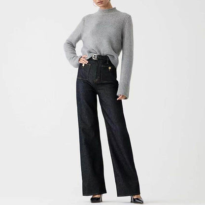 Women's Plus Size Wide-Leg Pants - Casual Distressed Denim Style 2025 - Buy Center