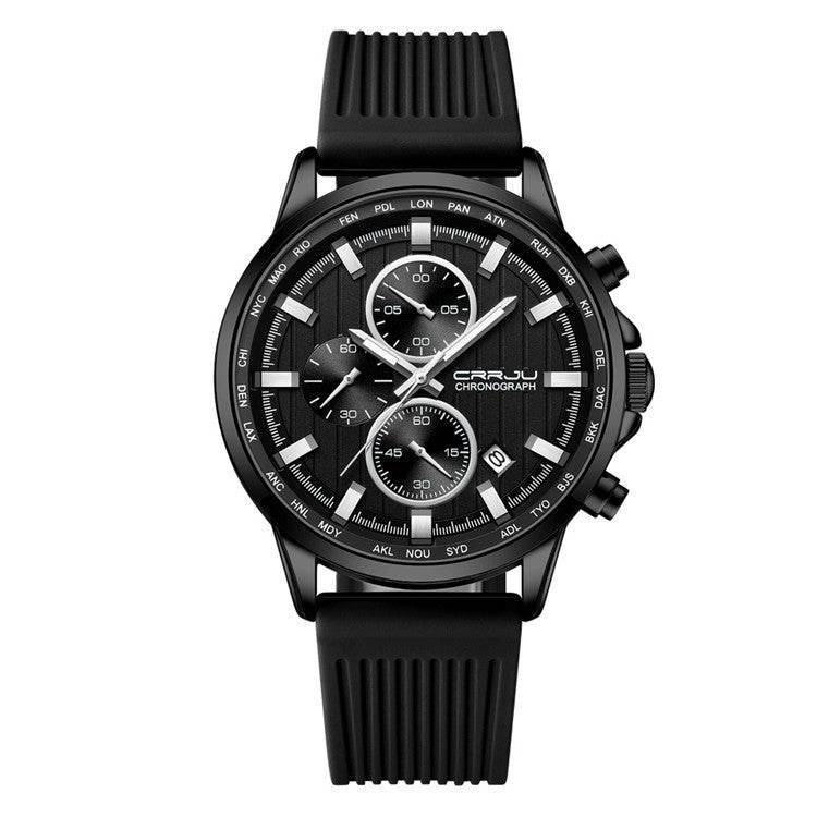 New Men's Silicone Strap Watch - Stylish Six-Pin Steel Case 2025 - Buy Center