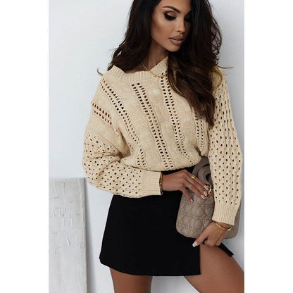 Buycenter Women's Solid Color Knit Sweater - Casual Round Neck Pullover - Buy Center