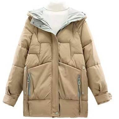 Women's Mid-Length Pea Green Padded Jacket - Loose Fit & Stylish - Buy Center