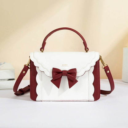 Women's Bow Style Square Bag - Peach Pink & Elegant Colors for 2025 - Buy Center