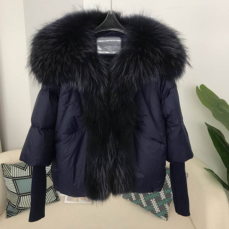 Buycenter Women's White Duck Down Jacket - Temperament Style with Pockets - Buy Center