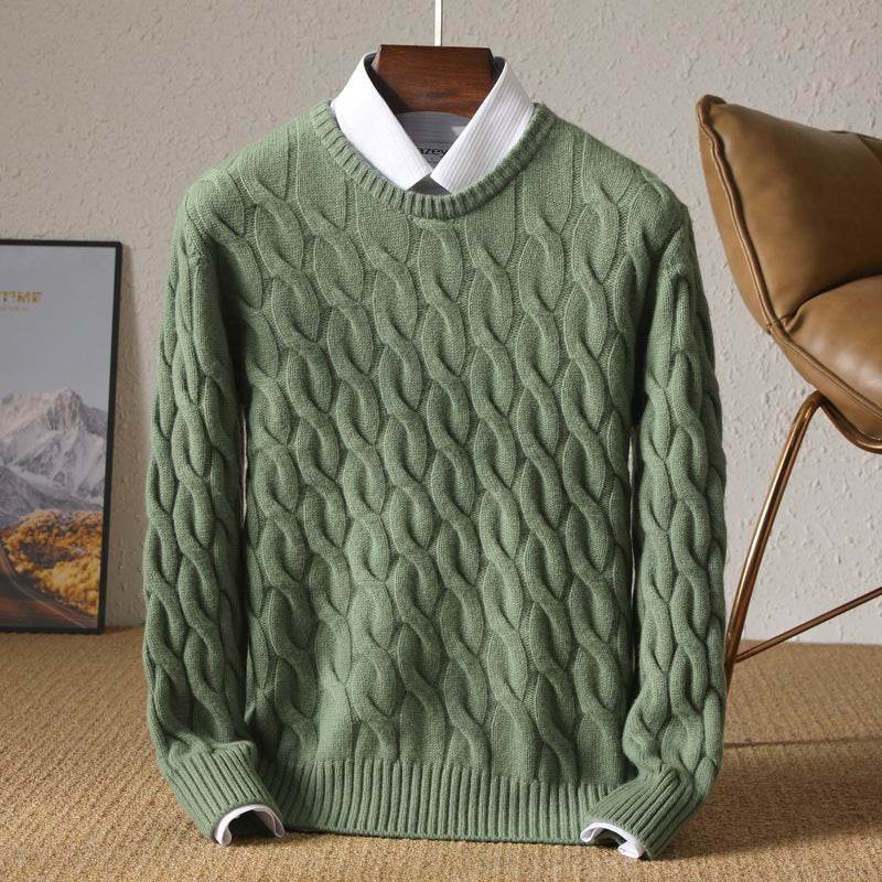 Casual Round Neck Sweater for Men - Stylish Warm Pullover in 4 Colors - Buy Center
