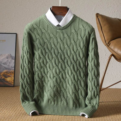 Casual Round Neck Sweater for Men - Stylish Warm Pullover in 4 Colors - Buy Center