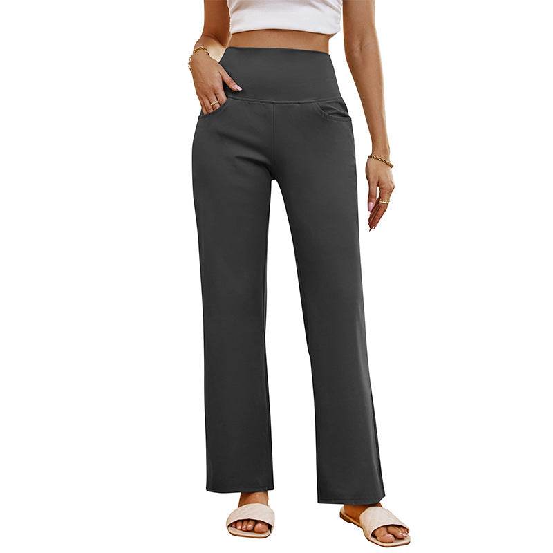 High Waist Straight Yoga Pants – Stylish & Comfortable for Workouts - Buy Center