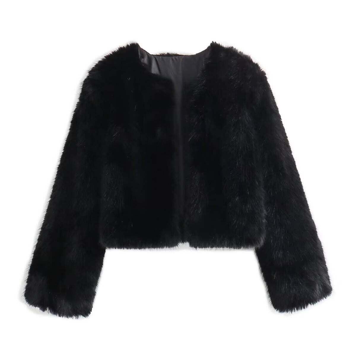 Stylish Polyester Imitation Fur Women's Cardigan Coat - Trendy Fashion 2025 - Buy Center