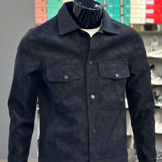Trendy Cool Suede Jacket for Men - Stylish Casual Collar, Versatile Fit - Buy Center