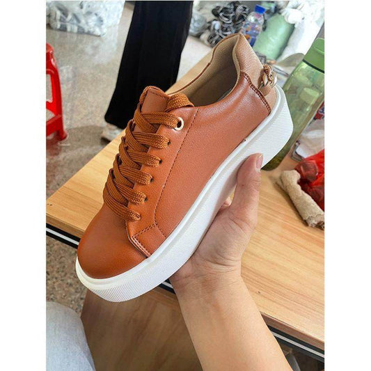 Women's Casual White Sneakers - Trendy Vulcanize Low Top Shoes 2025 - Buy Center