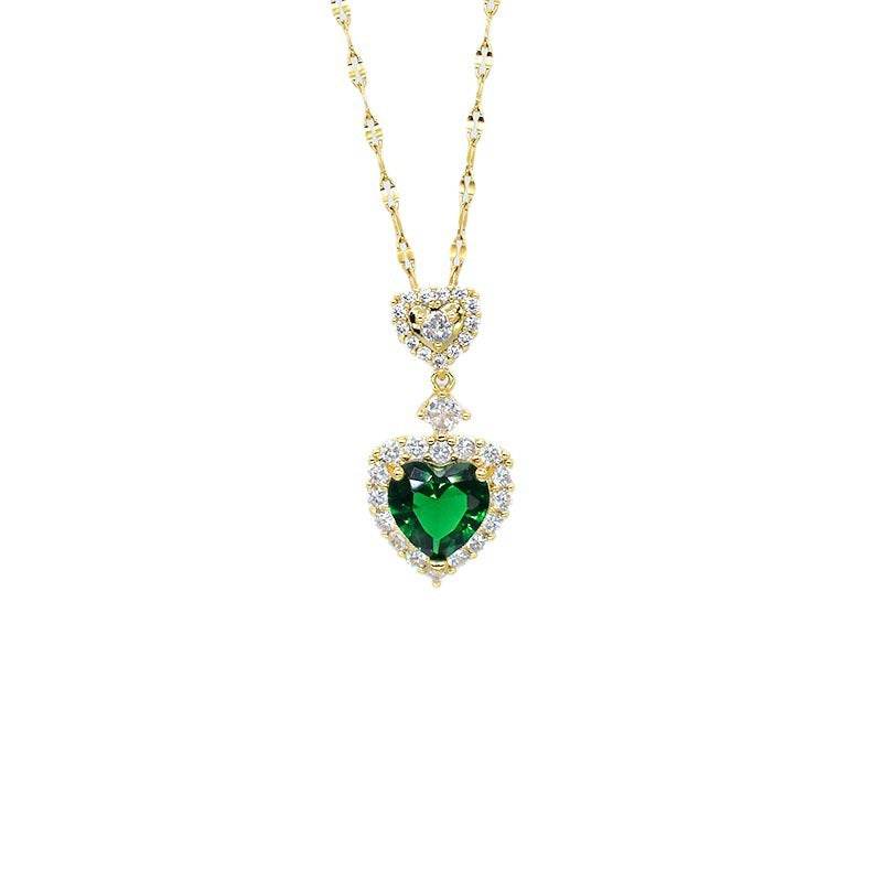 Buy Center Simple Elegant Necklace & Heart Earrings Set - Titanium Steel - Buy Center