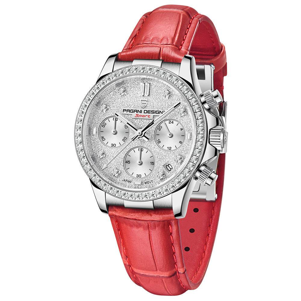 Elegant Diamond Surface Waterproof Stainless Steel Watch for Women - Buy Center