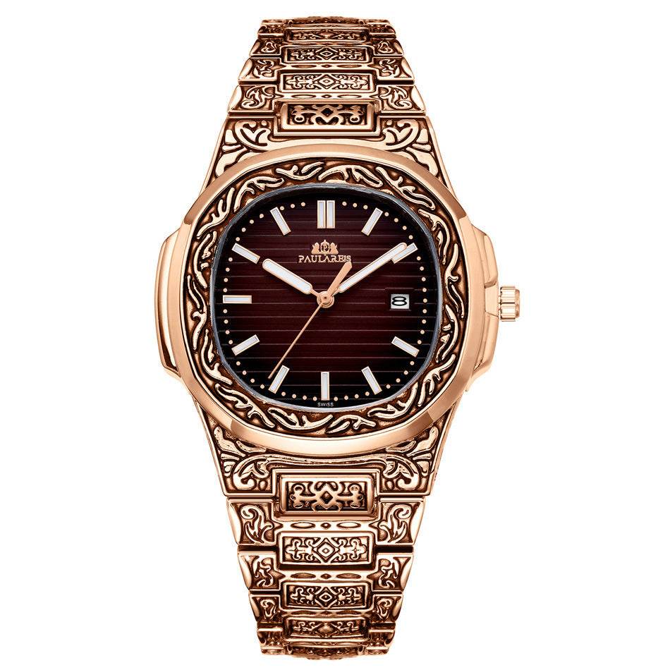 Carved Quartz Parrot Calendar Watch - Glow-in-the-Dark Waterproof Style - Buy Center