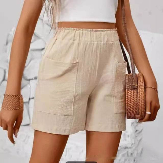 Trendy High Waist Stretch Shorts for Women - Casual & Comfortable Fit - Buy Center
