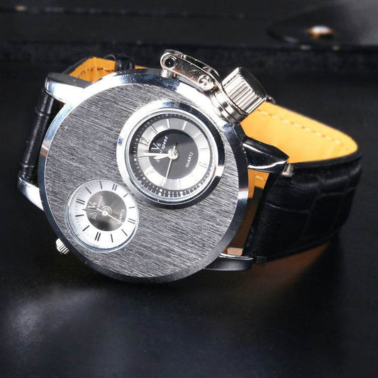Buycenter Large Double-Movement Quartz Watch for Men - Stainless Steel - Buy Center