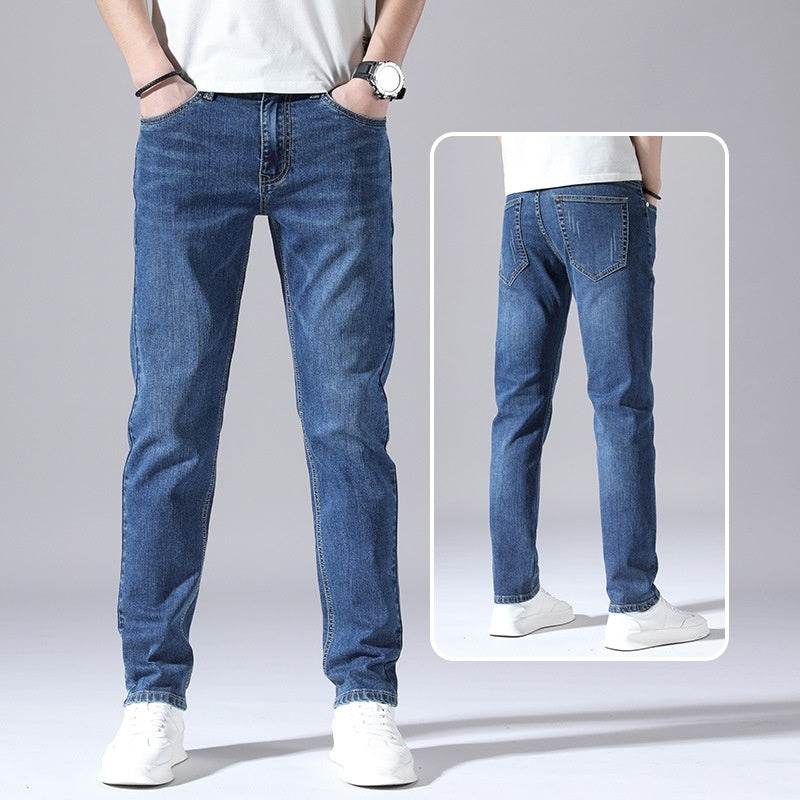 Retro Thin Tapered Jeans for Men - Stylish Casual Trousers for Summer - Buy Center