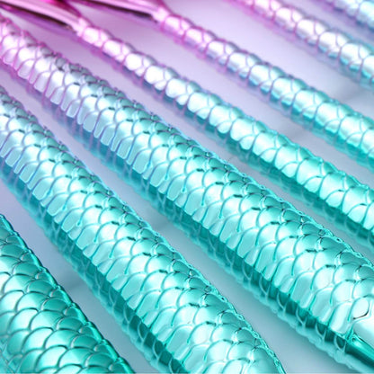 11pcs Mermaid Makeup Brushes Kit - Flawless Application & Trendy Design 2025 - Buy Center